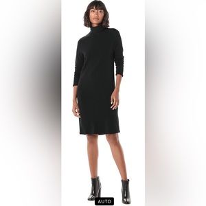 Majestic Filatures Black Turtleneck French Terry Dress